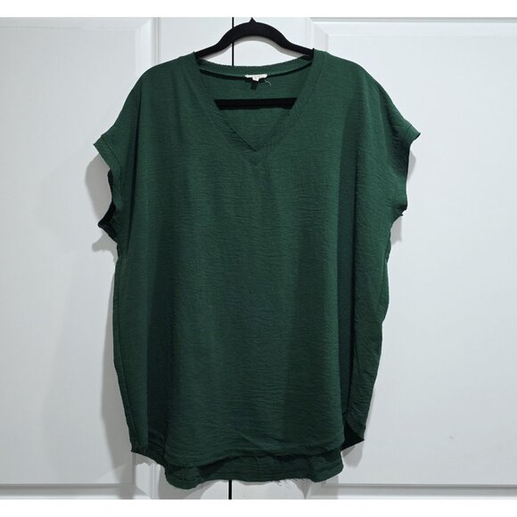 Jodifl - L Forever Famous top In Kelly Green Raw Hem - Picture 3 of 8